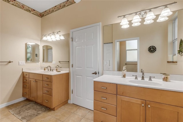 bathroom featuring vanity and tile patterned floors