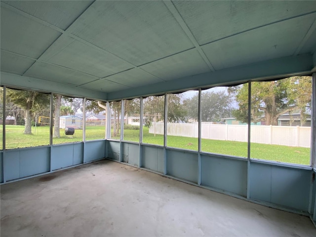 unfurnished sunroom featuring plenty of natural light