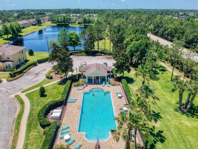 679 Mount Olympus Blvd, New Smyrna Beach, FL 32168 - bird's eye view of a nearby body of water and a pool