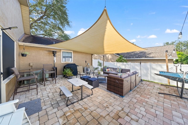 view of patio with an outdoor hangout area