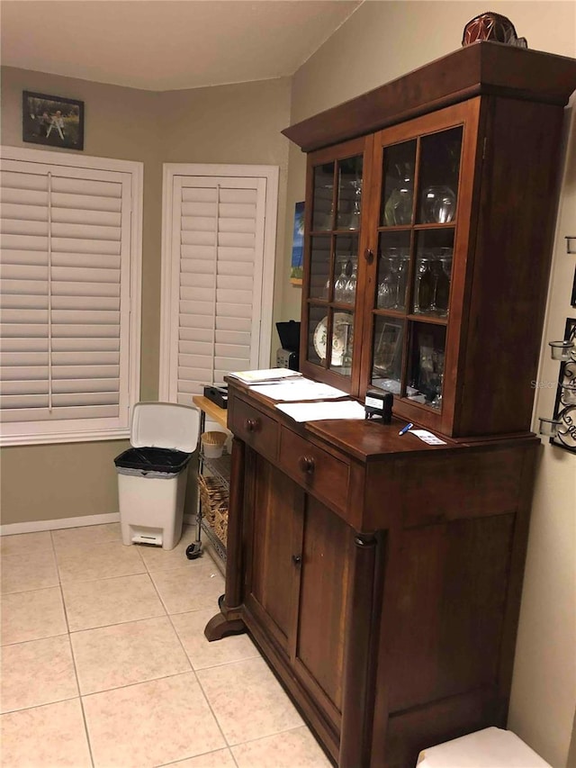 office area featuring light tile patterned floors