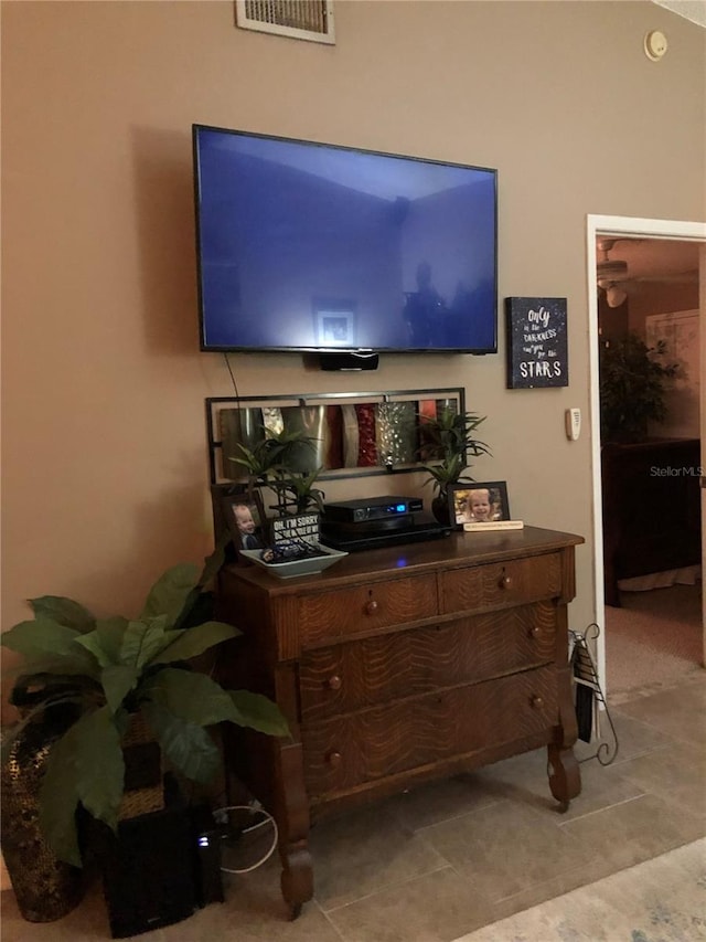 view of tiled living room