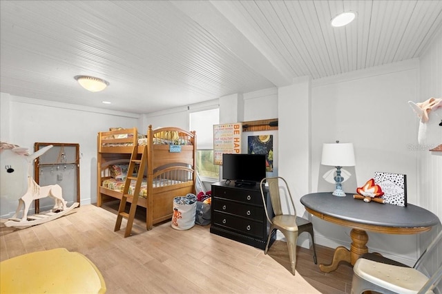 bedroom featuring light hardwood / wood-style floors