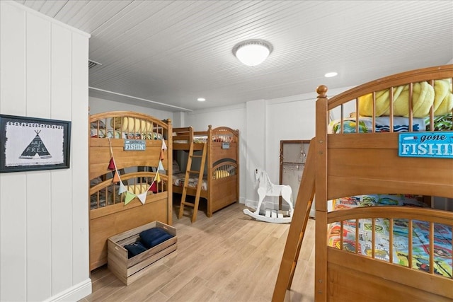 bedroom featuring light wood-type flooring