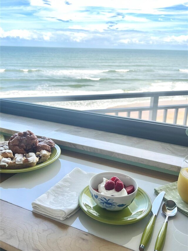 5207 S Atlantic Ave Unit 0622, New Smyrna Beach, FL 32169 - balcony featuring a beach view and a water view