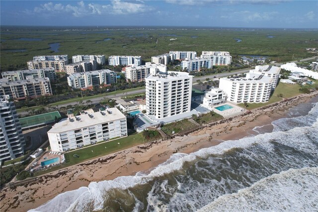 5207 S Atlantic Ave Unit 0622, New Smyrna Beach, FL 32169 - bird's eye view featuring a beach view and a water view