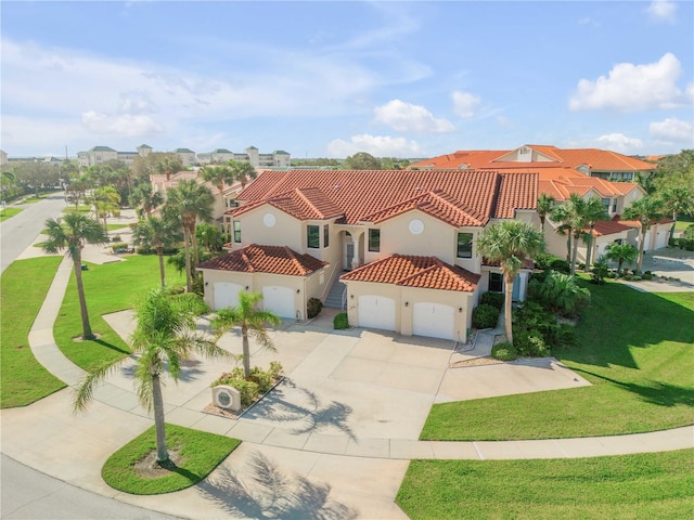 view of front of home featuring a front lawn