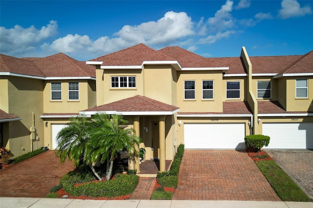 view of property featuring a garage