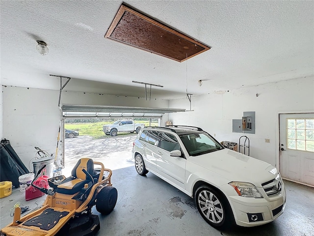 garage featuring electric panel