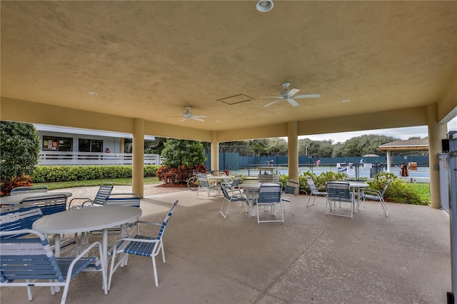 view of patio / terrace featuring ceiling fan