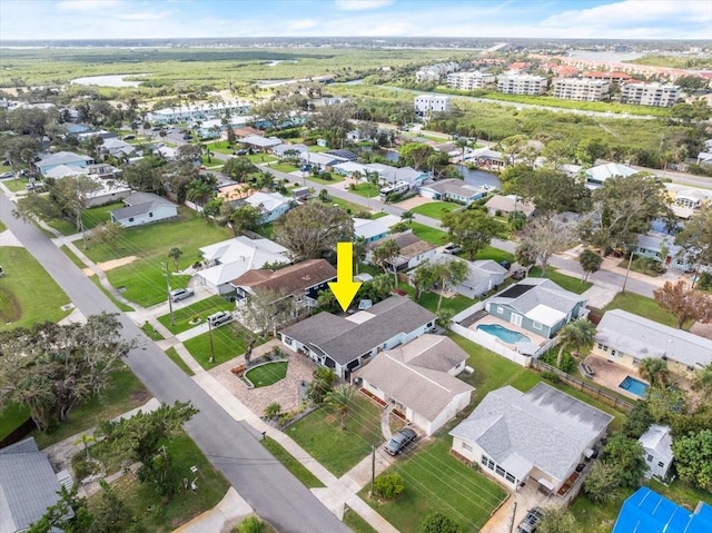 624 S Pine St, New Smyrna Beach, FL 32169 - aerial view of property and surrounding area with nearby suburban area