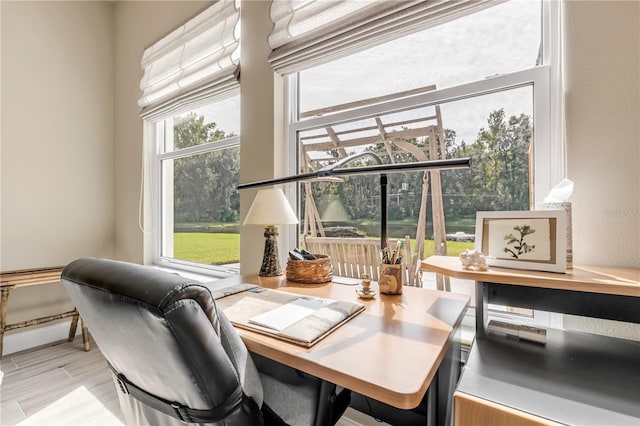 office featuring light hardwood / wood-style floors