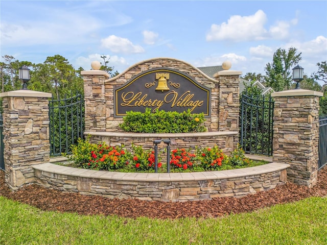 view of community sign