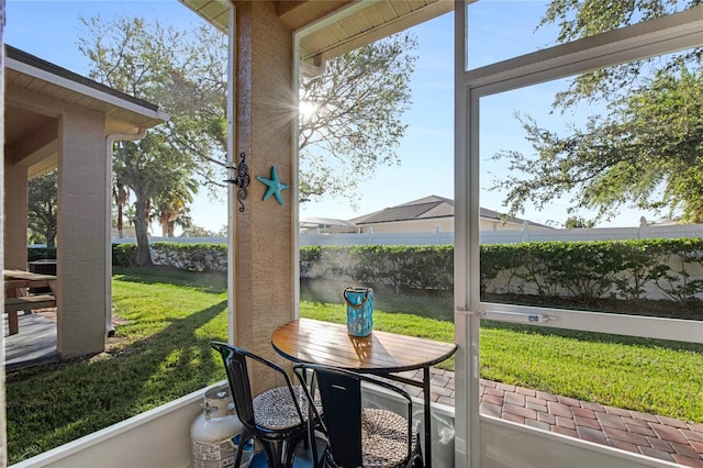 view of sunroom