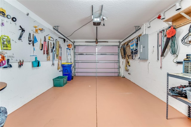 garage with electric panel