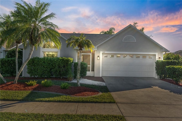 view of front facade with a garage