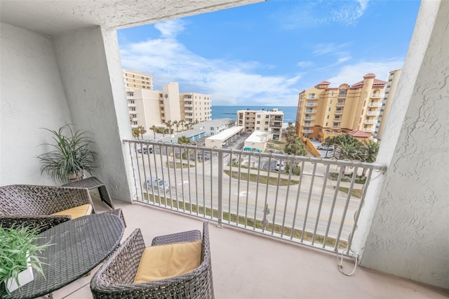 balcony with a water view