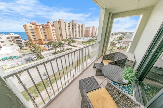 balcony with a water view