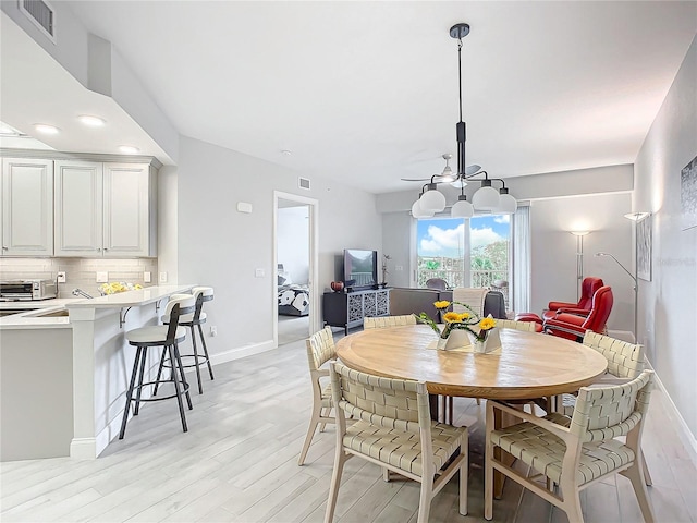 dining area featuring light hardwood / wood-style floors