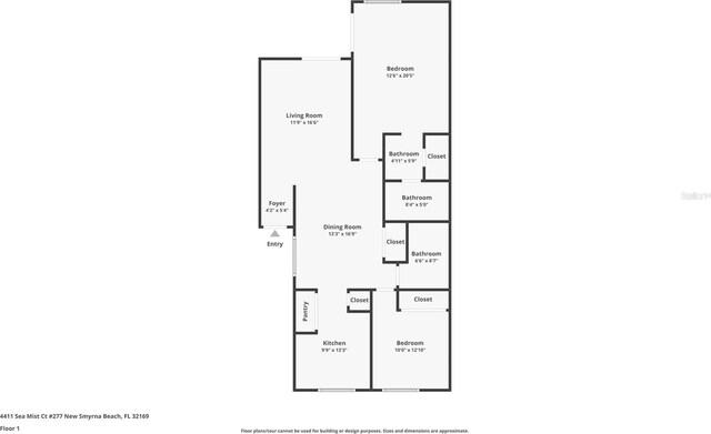 4411 Sea Mist Ct Unit 275, New Smyrna Beach, FL 32169 - view of home floor plan