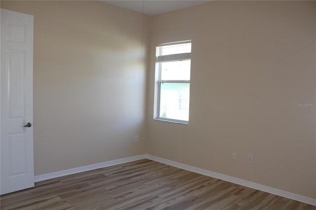 empty room featuring light wood-type flooring