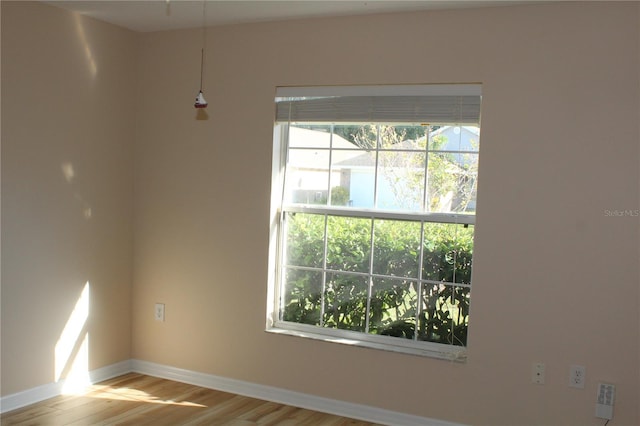 spare room with plenty of natural light and light wood-type flooring