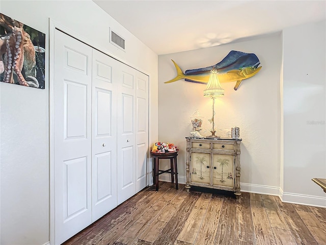 hall featuring dark hardwood / wood-style flooring