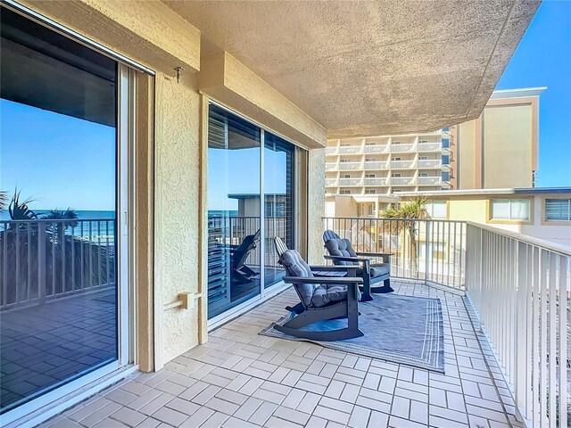 balcony with a water view