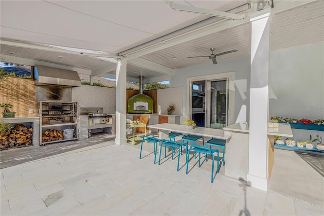 view of patio / terrace with ceiling fan