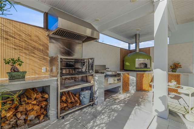 view of patio with exterior kitchen