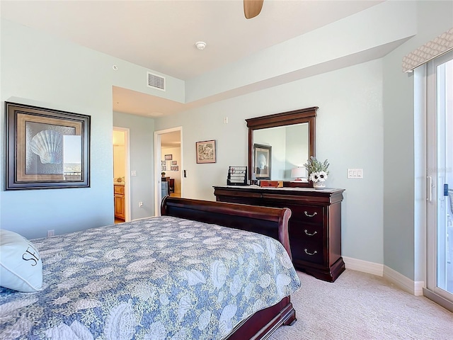 5300 S Atlantic Ave Unit 17-506, New Smyrna Beach, FL 32169 - bedroom with light carpet and a ceiling fan