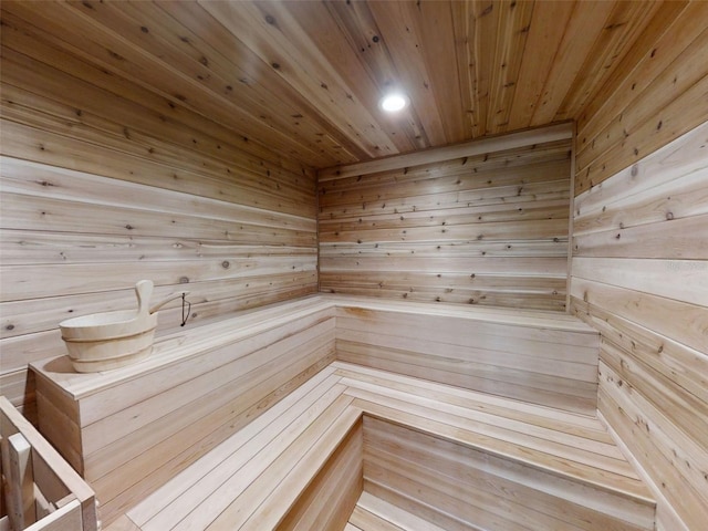 view of sauna