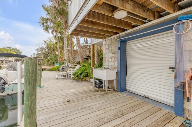 deck featuring a boat dock