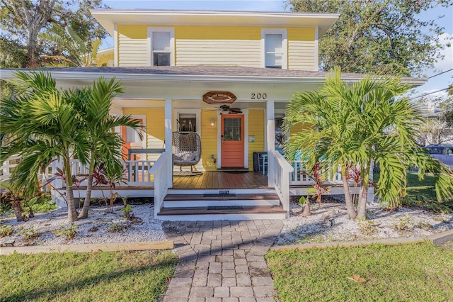 doorway to property featuring covered porch