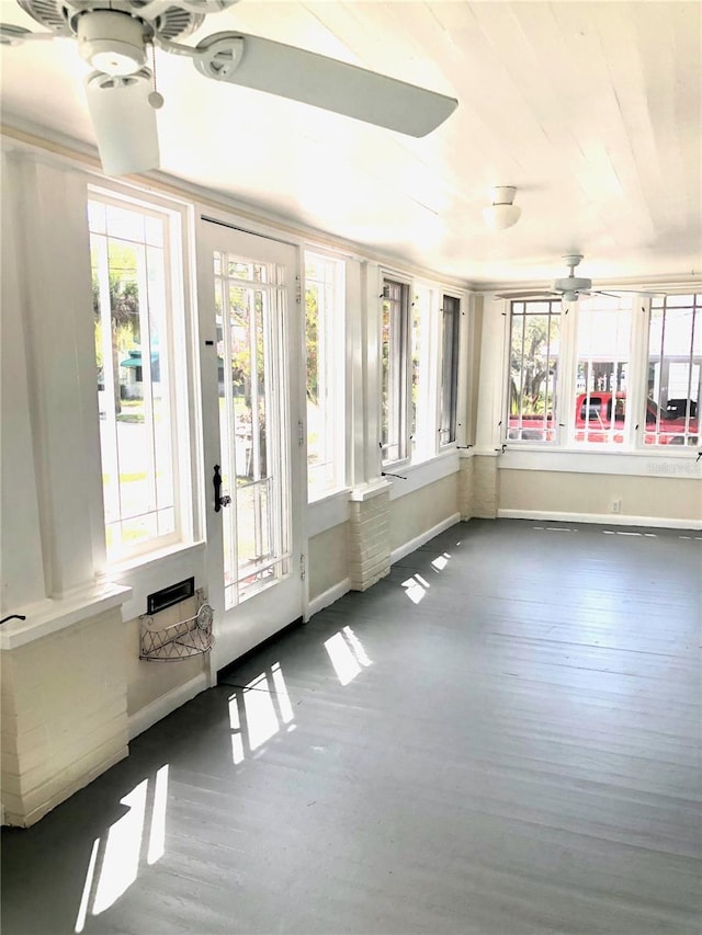 view of unfurnished sunroom