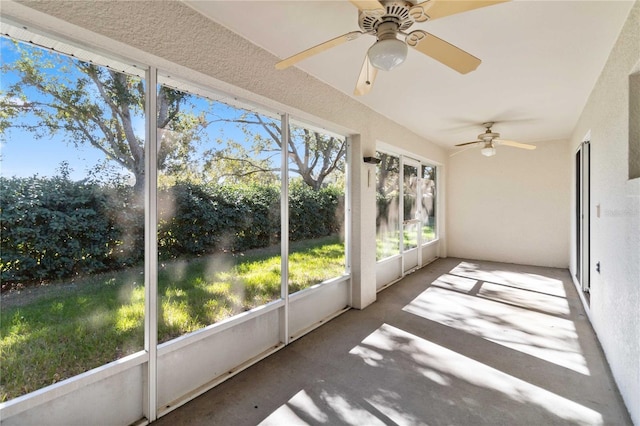 view of unfurnished sunroom