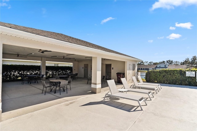 view of patio with ceiling fan