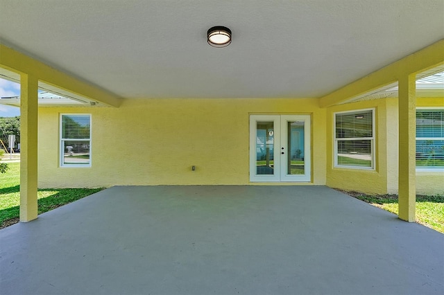 view of patio featuring french doors