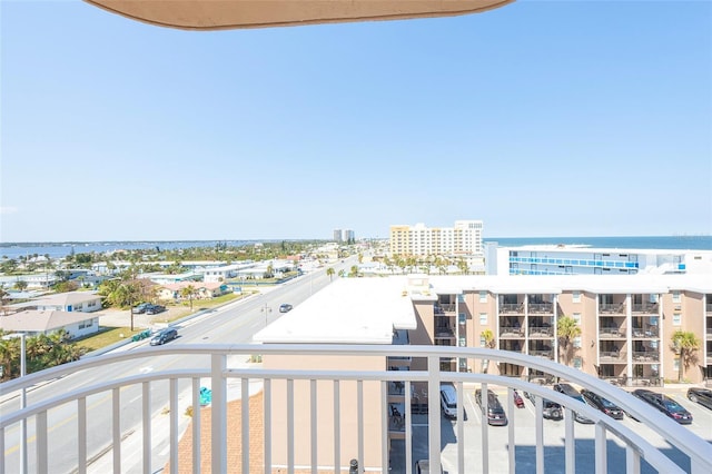 balcony with a water view