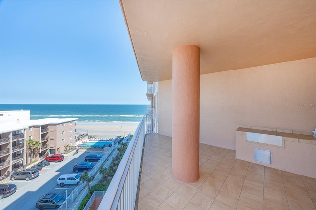 balcony with a water view