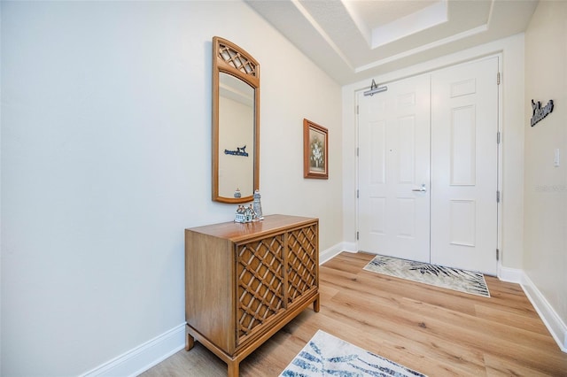 foyer featuring wood-type flooring