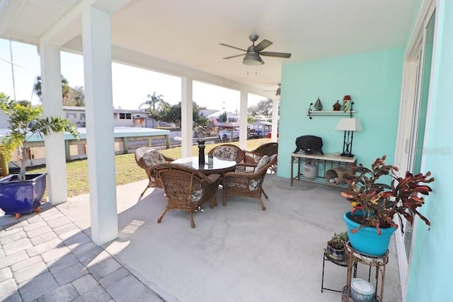 view of patio / terrace with ceiling fan