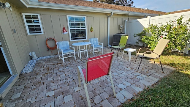 view of patio / terrace with central air condition unit