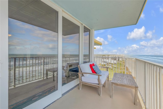 balcony with a water view