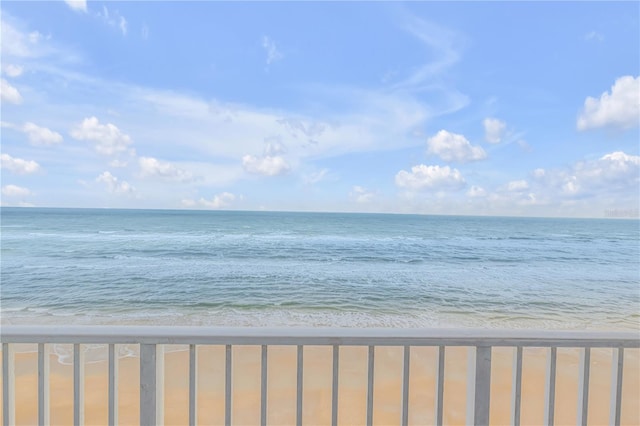 property view of water with a beach view