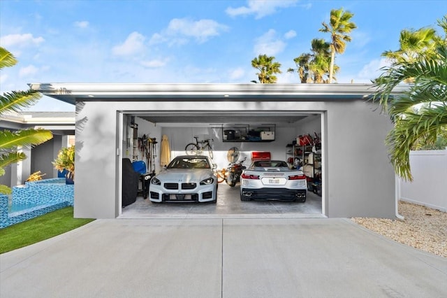 view of garage