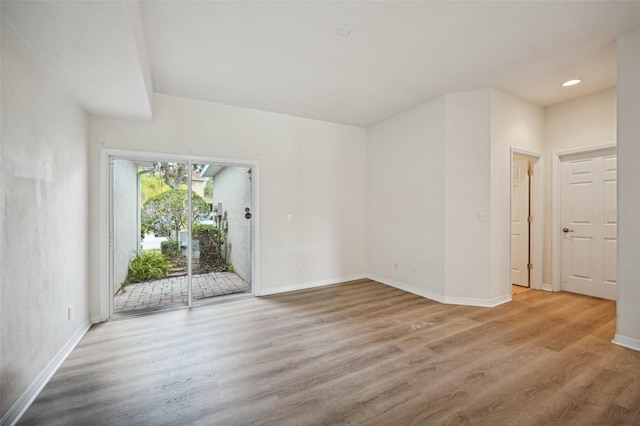 empty room featuring light wood-type flooring