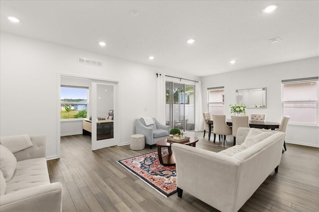 living room featuring hardwood / wood-style floors