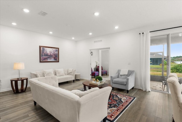 living room featuring wood-type flooring