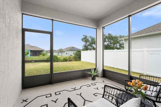 view of unfurnished sunroom